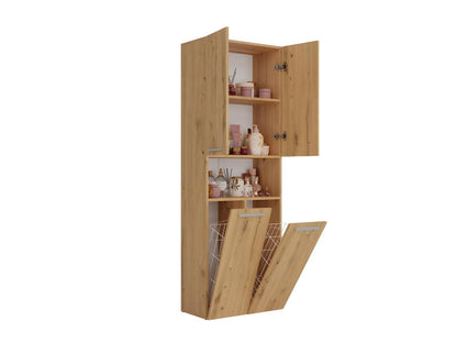 Laviecasa - Armoire de salle de bain avec 2 paniers à ligne - Rangement sdb - 174x60x30 - Meuble colonne FNCH00564