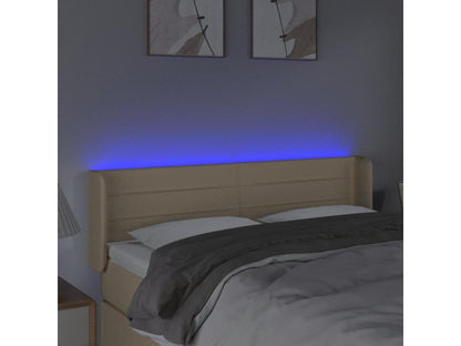 Tête de lit à LED Crème 147x16x78/88 cm Tissu