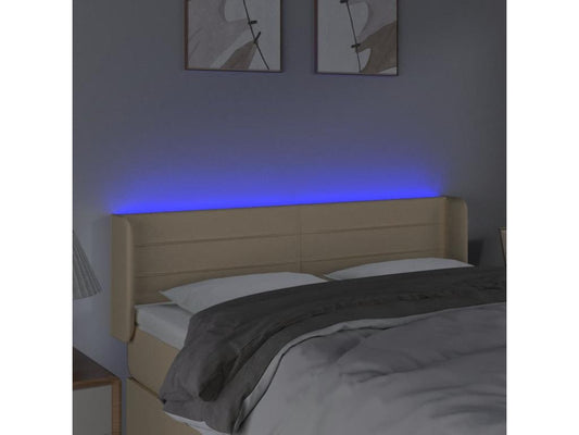 Tête de lit à LED Crème 147x16x78/88 cm Tissu