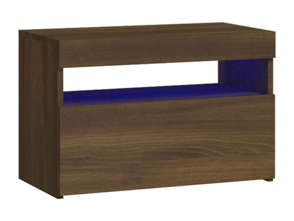 Table de chevet avec Meublorières LED Chêne marron 60x35x40 cm
