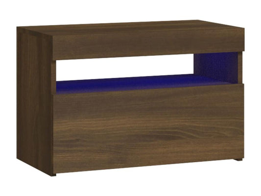 Table de chevet avec Meublorières LED Chêne marron 60x35x40 cm
