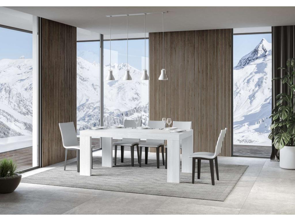 Table extensible 90x160/264 cm Roxell Frêne Blanc