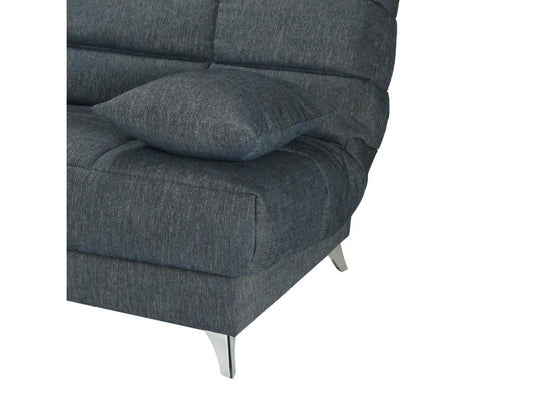 Banquette Meublori tissu 130x190 matelas Starflex 13cm avec rangement Malax-Couleur Bleu cyan