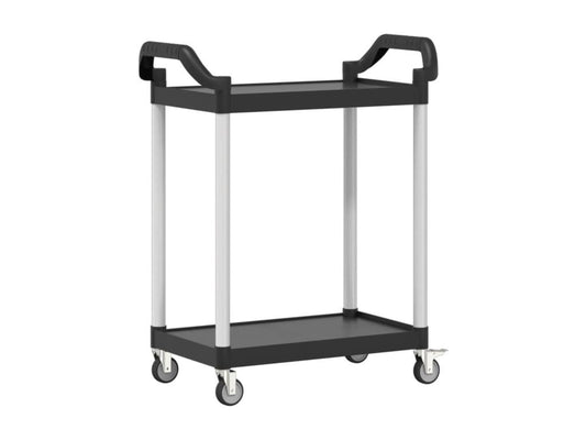 Chariot à 2 niveaux noir 81x41x92 aluminium