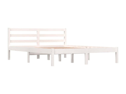 Cadre de lit Bois massif de pin 140x190 cm Blanc