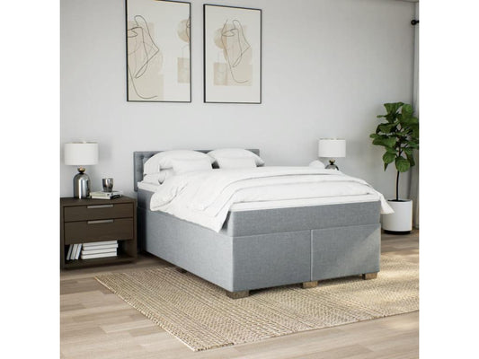 Sommier à Laviecasa de lit avec matelas Gris clair 140x200cm Tissu IZVC62872
