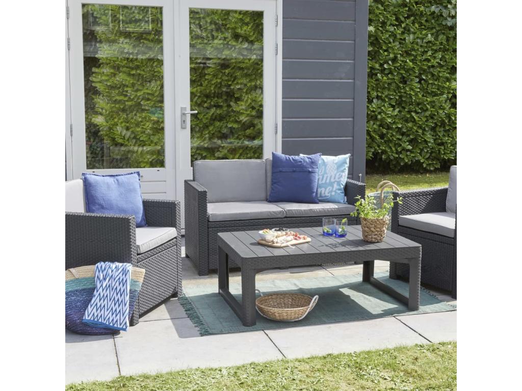 Table de jardin Meublori Graphite 232300