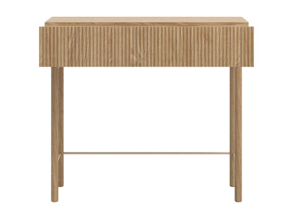 Table console avec tiroir - debout - 90 cm - couleur de bois chêne huilé - Meublori