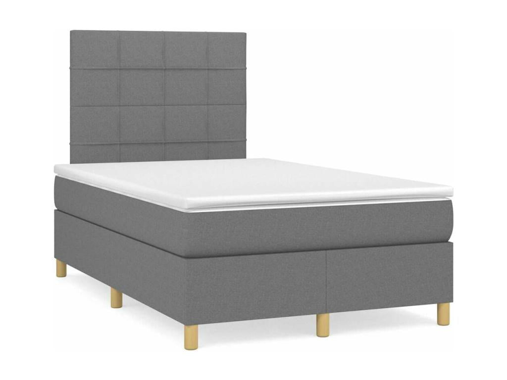 Sommier à Meublori de lit matelas LED gris foncé 120x190 cm tissu