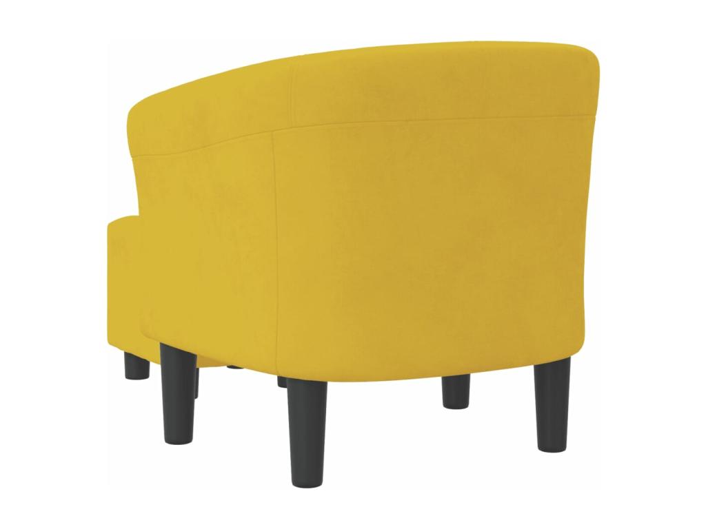 Chaise cabriolet avec repose-pied jaune velours HIUS47083