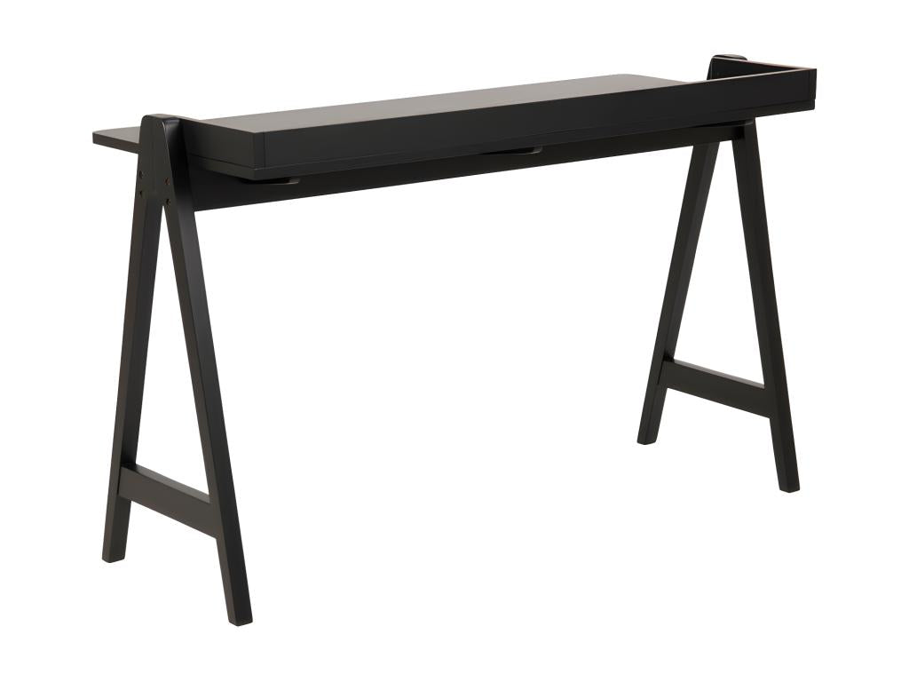 Meublori - Bureau en bois L127cm - Noir