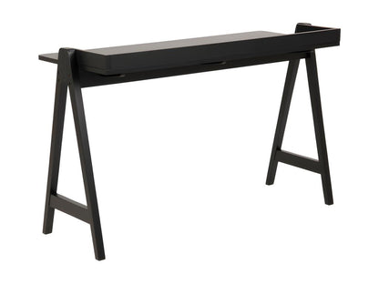 Meublori - Bureau en bois L127cm - Noir