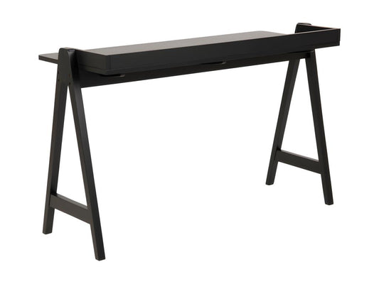 Meublori - Bureau en bois L127cm - Noir