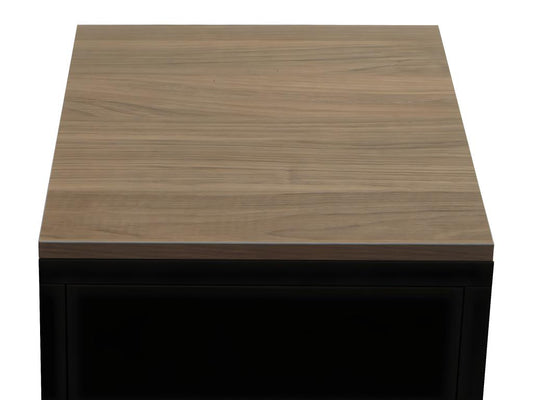 Table de chevet Meublori-L84 - armoire de chevet Commode Table d'appoint - métal 63x40x40cm - mélaminé - noir