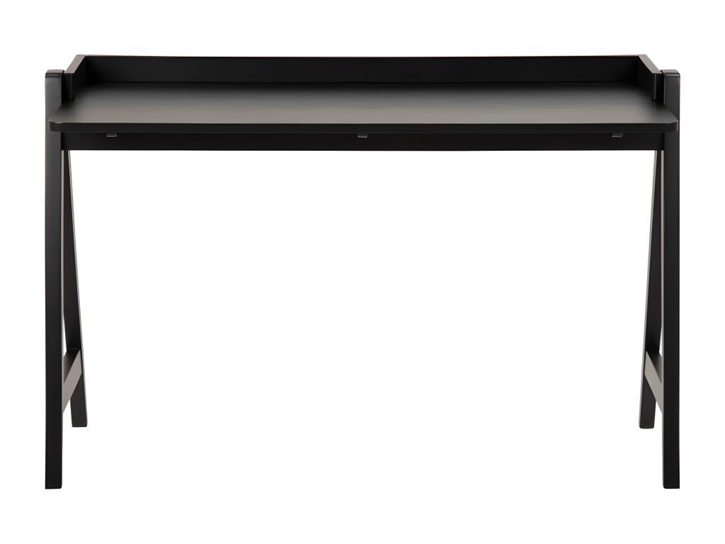 Meublori - Bureau en bois L127cm - Noir