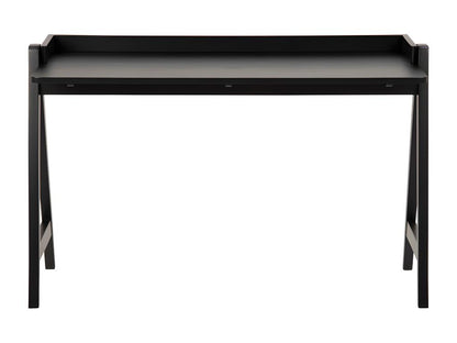 Meublori - Bureau en bois L127cm - Noir