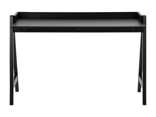 Meublori - Bureau en bois L127cm - Noir