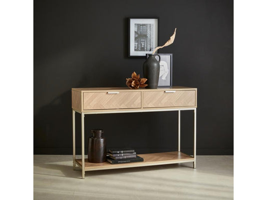 Console- Meublori- deux tiroirs- une étagère- L 110 x l 35 x H 75cm