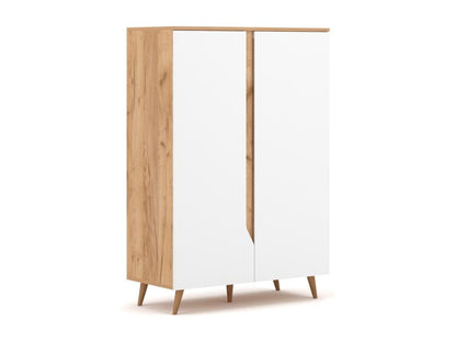 Armoire de rangement bois naturel et blanc mat Dulce 90cm