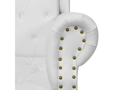 Chaise à dossier haut blanc similicuir