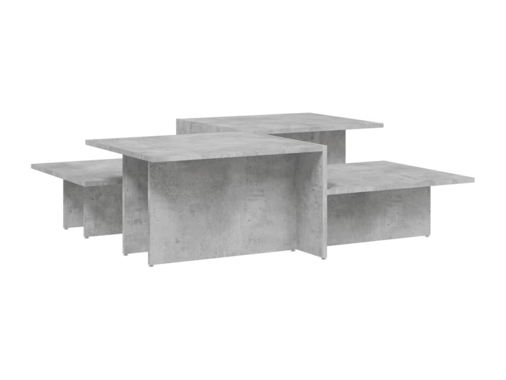 Tables basses 2 pcs gris béton bois d'ingénierie