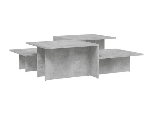 Tables basses 2 pcs gris béton bois d'ingénierie