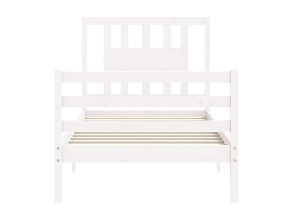 Cadre de lit sans matelas blanc bois massif