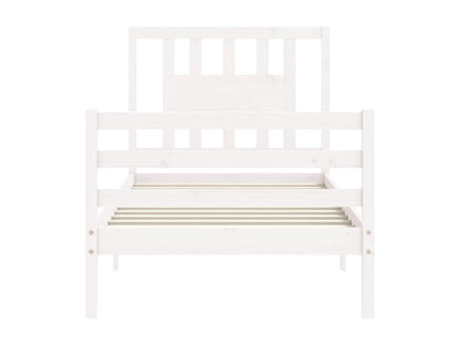 Cadre de lit sans matelas blanc bois massif