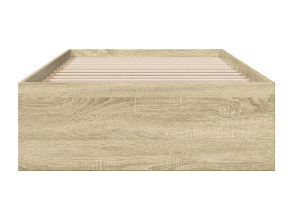Cadre de lit et tiroirs chêne Meublori 90x190cm bois d'ingénierie