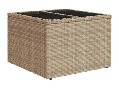 Salon de jardin avec coussins 8 pcs beige résine tressée
