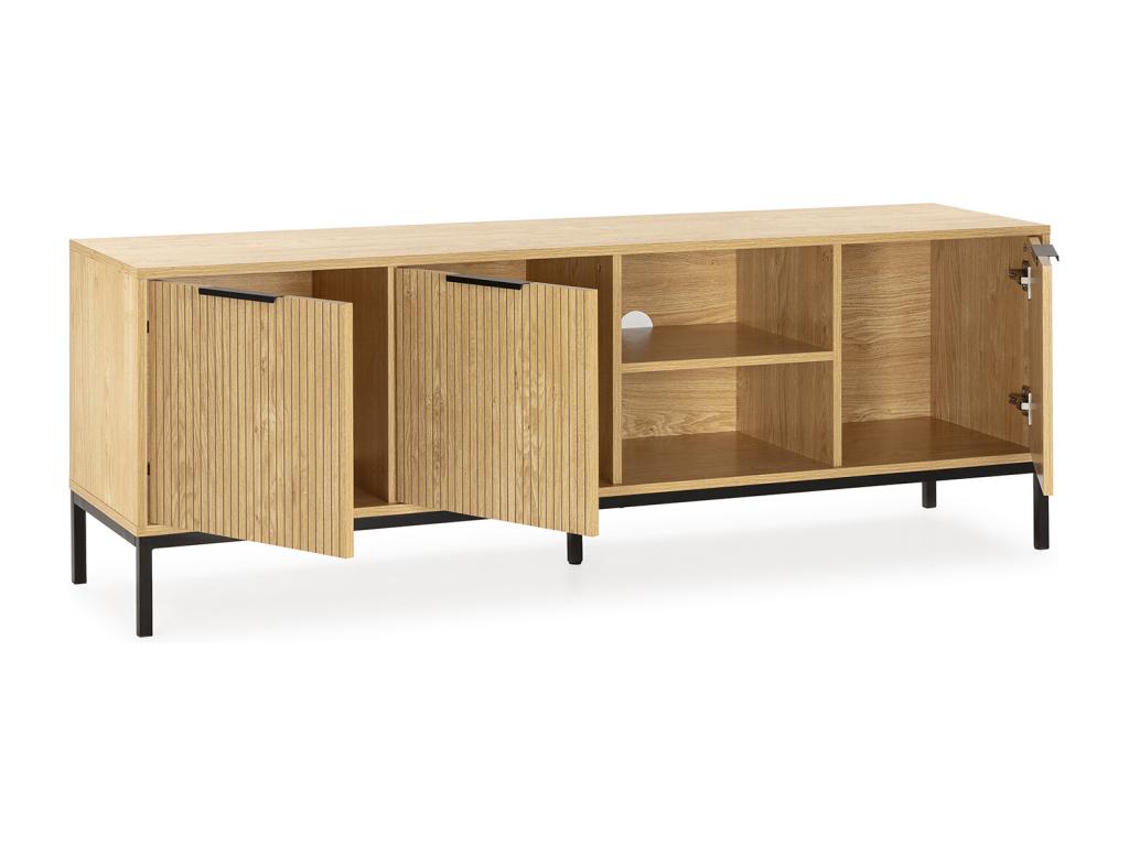 Meuble TV Meublori 3 portes couleur Bois