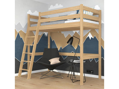 Lit mezzanine en chêne N03 Chêne Naturel 120x190