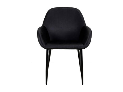 Meublori - Lot de 6 Fauteuils Velours Côtelé Noir