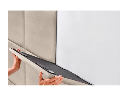 Meublori Tête de lit tapissée en tissu Aqualine composée de panneaux de lit autocollants interchangeables pour chambre de luxe Beige 120 cm