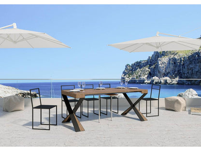 Console Extensible 90x40/190 cm Meublori Small Sapin Teinté cadre Anthracite