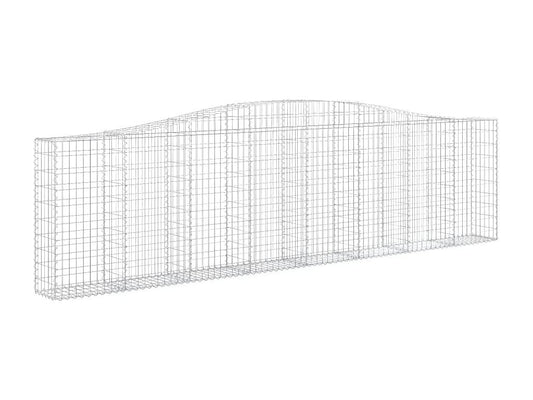 Arched gabion baskets, 10 pieces, 400x30x100/120 cm, galvanized iron