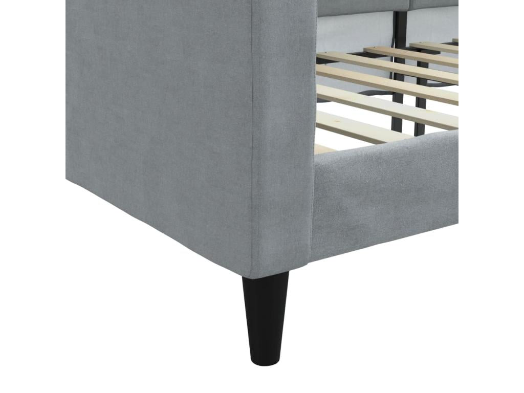 Lit de repos gris clair 90x200 cm Tissu