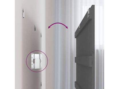 Tête de lit murale Gris 140x3x60 cm Bois massif de pin