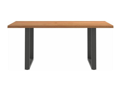 Table à manger marron clair bois de chêne massif rectangulaire