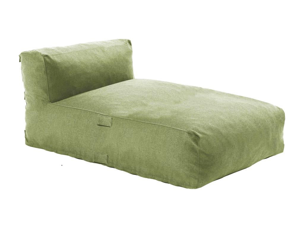 Salon de jardin modulable 2 places avec méridienne vert Meublori