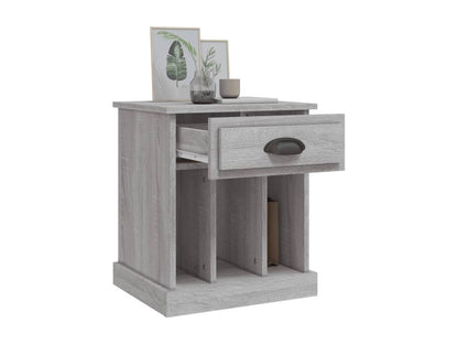 Table de chevet Meublori gris 43x36x50 cm