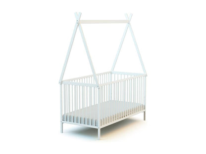 Lit bébé en bois 70x140 cm avec Meublori - Blanc