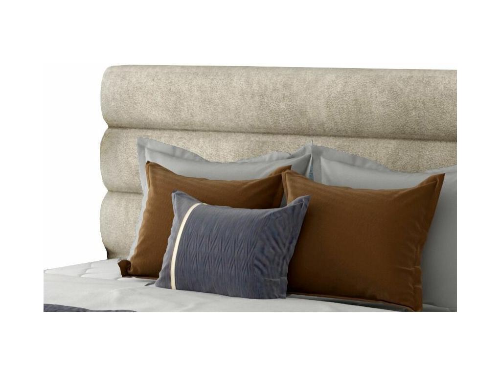 Lit design tissu beige clair Meublori - 4 tailles-140x200