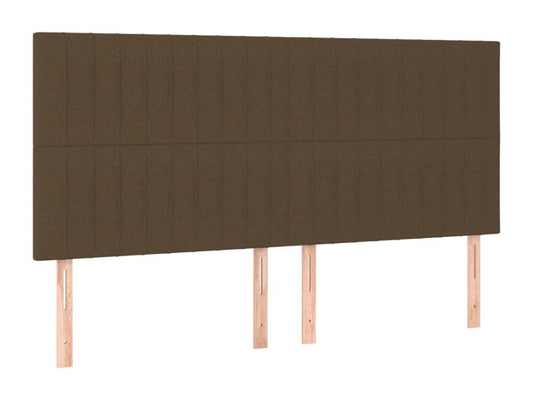 Tête de lit à LED Marron foncé 200x5x118/128 cm Tissu