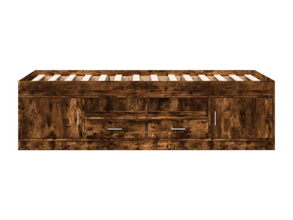 Lit de jour avec tiroirs chêne fumé 90x190 cm bois d'ingénierie