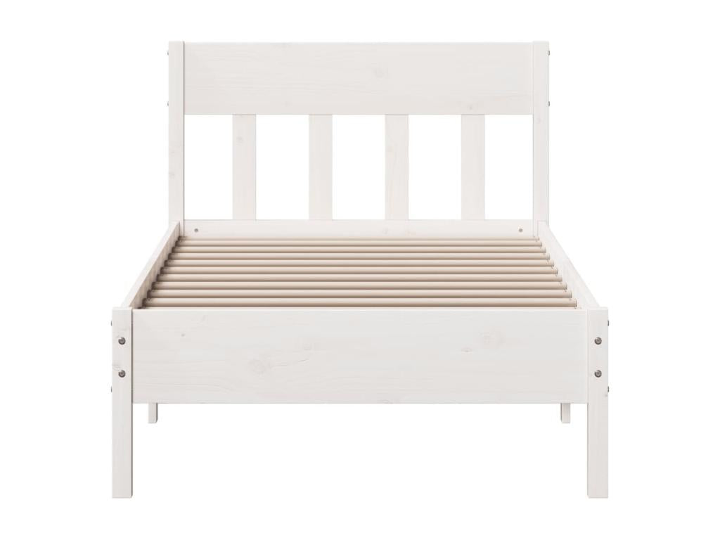 Cadre de lit sans matelas blanc 90x200 cm bois de pin massif FSEH86149
