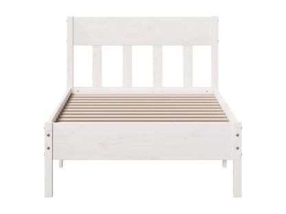 Cadre de lit sans matelas blanc 90x200 cm bois de pin massif FSEH86149