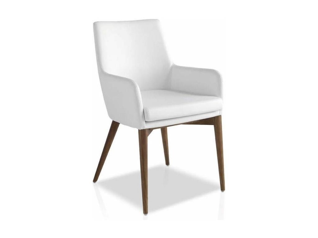 Fauteuil bois noyer et simili cuir Meublori - Lot de 2-Couleur Meublori 90 Noir