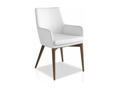 Fauteuil bois noyer et simili cuir Meublori - Lot de 2-Couleur Meublori 90 Noir