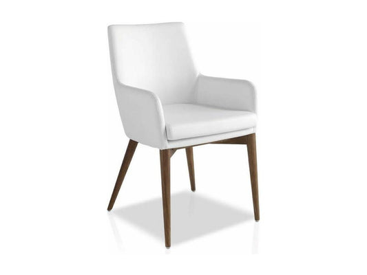 Fauteuil bois noyer et simili cuir Meublori - Lot de 2-Couleur Meublori 90 Noir